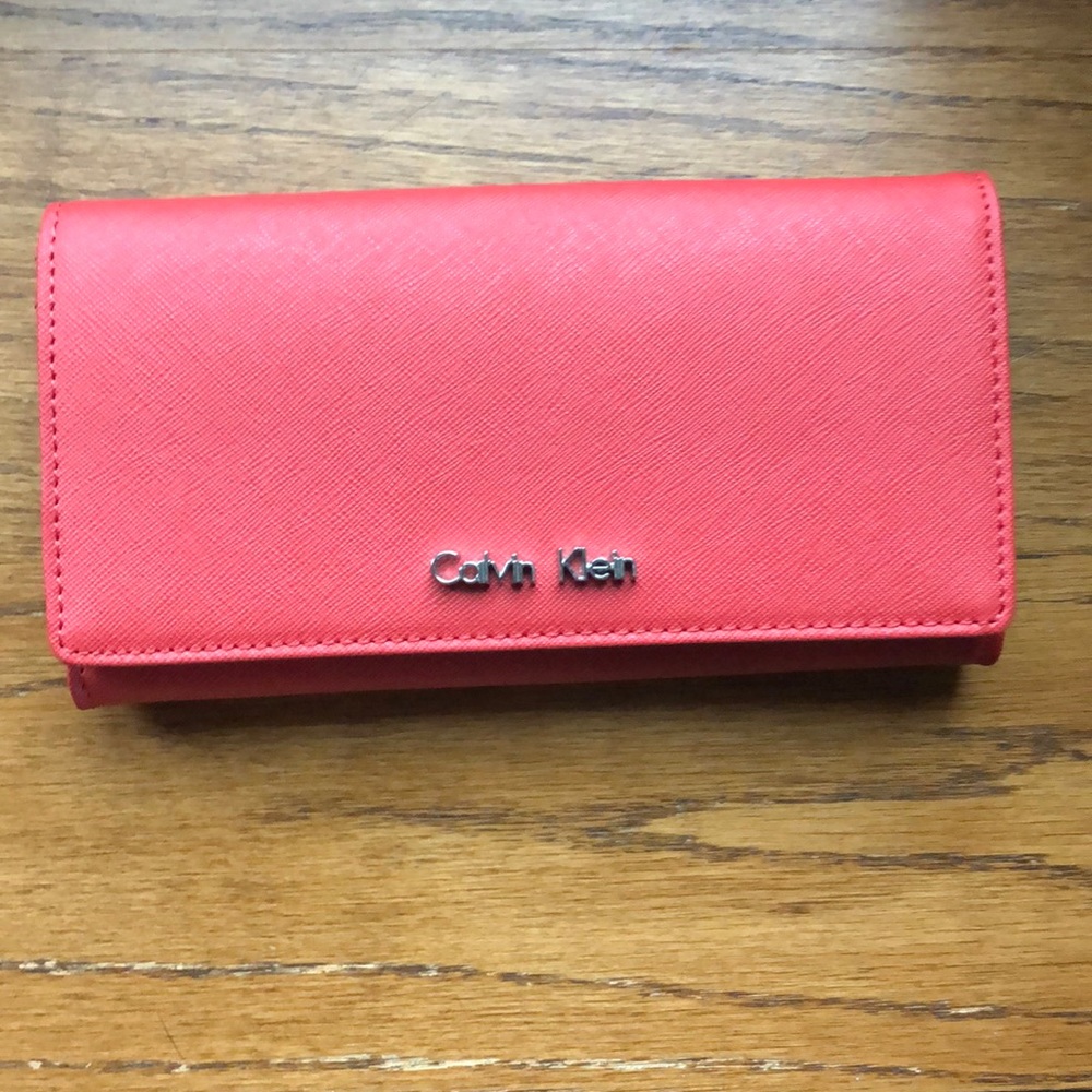 Orange Calvin Klein Wallet - never used